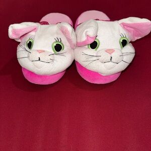 Cute Pink and White Bunny Kids Slippers